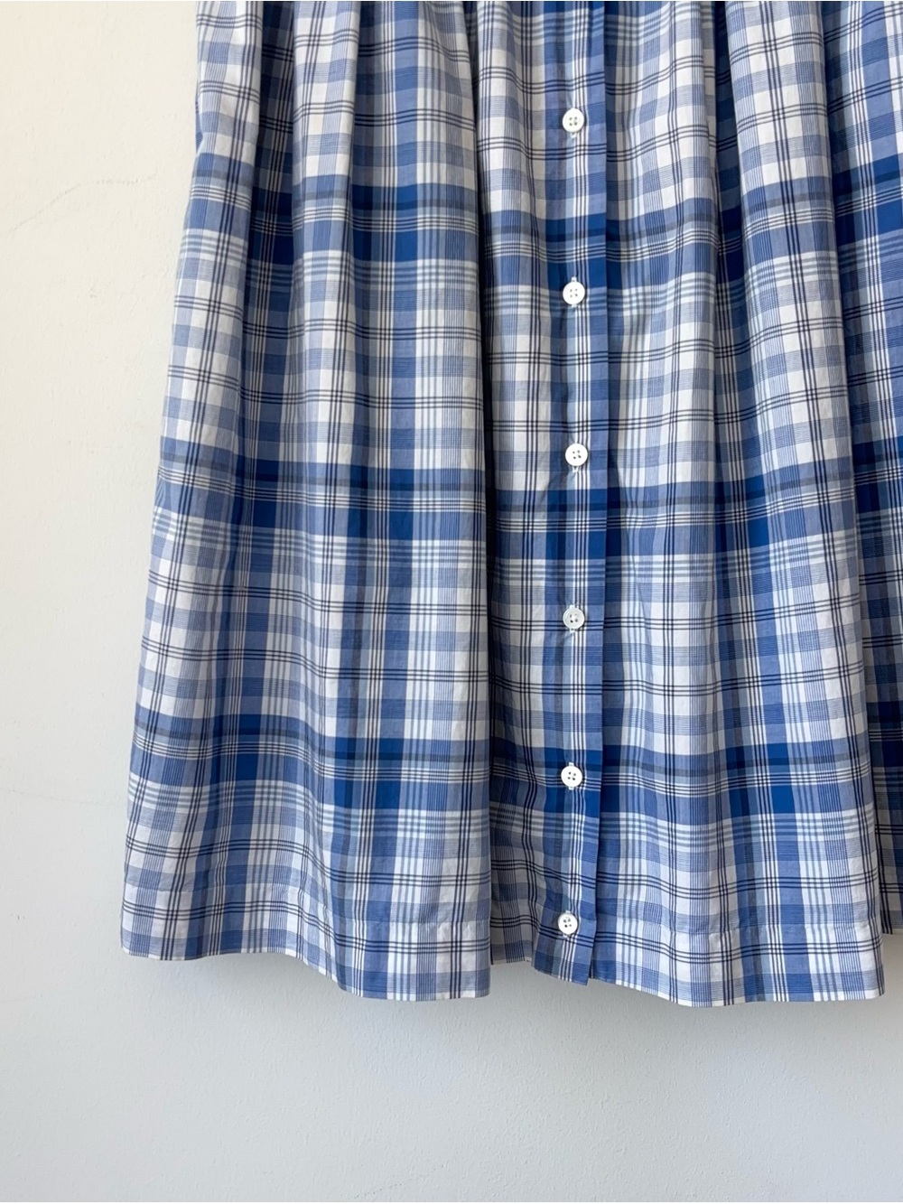 Vintage 80s Ralph Lauren Plaid Skirt Size 6 Button Front Cotton Blue Label - Picture 6 of 10